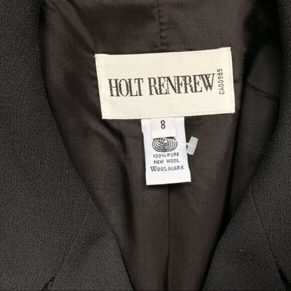 Holt Renfrew Women’s Blazer Jacket Collar Button Down Wool Vintage 90s y2k 2000s - Picture 12 of 16